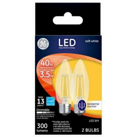 G E LIGHTING 23179 3.5W LED BM Bulb (2 Pack)