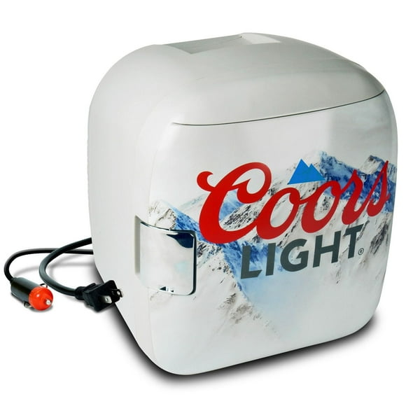 Coors Light 7.9L Mini Fridge, Portable 12 Can Cooler/Warmer for Travel, Home, Office- Gray