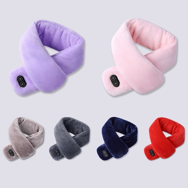 Hombres Mujeres Invierno Calentado Bufanda USB Masaje Vibrador Eléctrico Cálido
