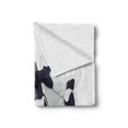 thumbnail image 2 of Boston Terrier Soft Flannel Fleece Throw Blanket, Cheerful Happy Terrier Breed with Green Hat Rolling Around and Laughing, Cozy Plush for Indoor and Outdoor Use, 50" x 60", Multicolor, by Ambesonne, 2 of 6