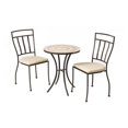 Alfresco Home Boracay 3 Piece Bistro Set With 24" Round Ceramic Top