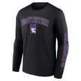thumbnail image 2 of Men's Fanatics Black Northwestern Wildcats Distressed Arch Over Logo Long Sleeve T-Shirt, 2 of 3