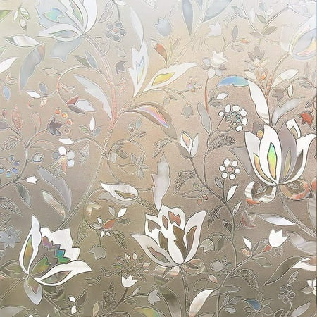 Uv Resistant Glass - Arzil Window Films Sticker 3D Frosted Static Privacy Film Glass Door Film Decoration/Static Cling/Vinyl/Heat Control/Anti UV For Home 17.5In. By 78