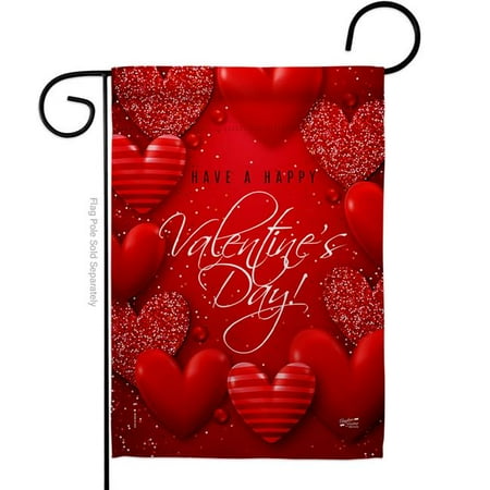 Angeleno Heritage 13 x 18.5 in. All of Heart Garden Flag with Spring Valentines Double-Sided Decorative Vertical House Decoration Banner Yard Gift