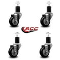 thumbnail image 2 of 3 Inch Black Poly Wheel Swivel 1-3/4 Inch Expanding Stem Caster Set SCC, 2 of 2