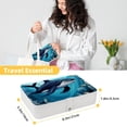 thumbnail image 5 of Whale Travel Jewelry Box Organizer Necklace Portable Case Holder Storage Display Stand PU Leather with Removable Compartment, 5 of 6
