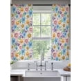 thumbnail image 2 of Spring Flowers Sheer Curtains 63 Inch Length 2 Panels Set Window Treatments, Watercolor Floral Daisy Plants Country Rod Pocket Semi Curtains for Living Room/Bedroom/Kitchen Décor, 104"W x 63"L, 2 of 7