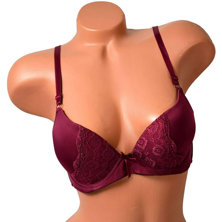 6 Pieces Full Cup Gentle Push Up Lace Bras B/C (38C) 