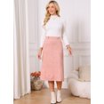 thumbnail image 3 of DARING DIVA Women's Faux Suede A Line Midi Skirt with Pockets Large Dusty Pink, 3 of 7