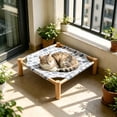 thumbnail image 5 of Cififendec Elevated Summer Pet Cot Bed, 20.28"×17.91", Breathable Detachable Printed Fabric Raised Dog Cat Sleeping Mat for Indoor Floor Naps Balcony Cool Rest Time, 5 of 5