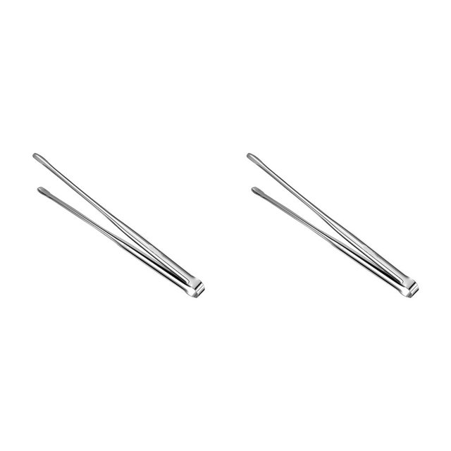 Kearding Pinzas para barbacoa de acero inoxidable, pinzas antideslizantes de varios tamaños, pinzas para pan, bistec, utensilios ligeros para Largo 2piezas