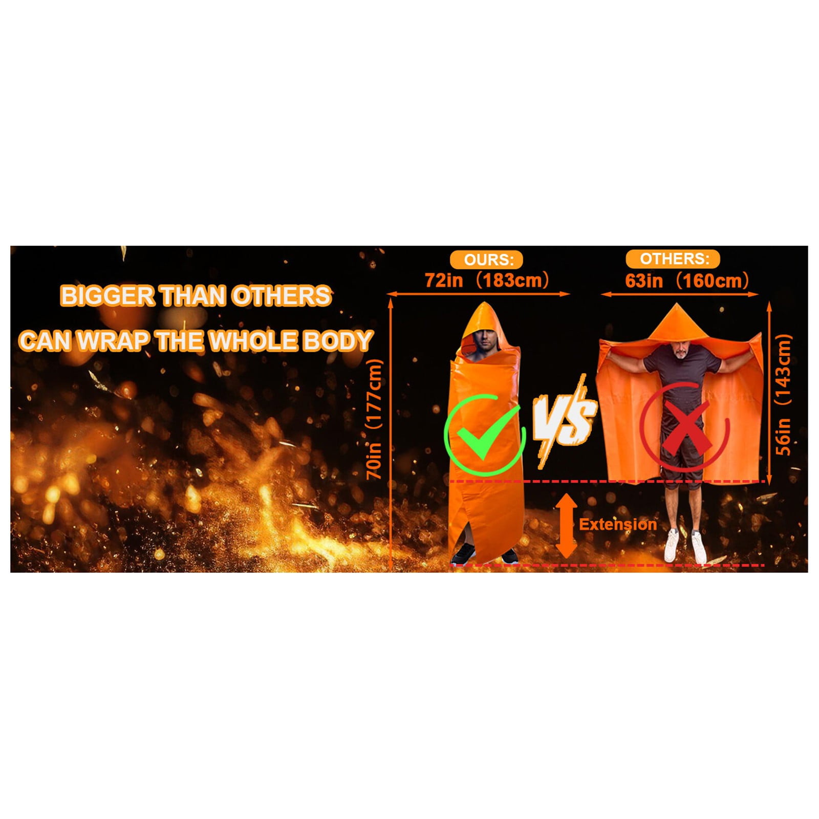 Bizhua Fire Blanket for Children 1M*1.2Mfireproof Cloak Fire Escape Cloak Extra Big Fireproof Fiber Cape Emergency Used As A Fire Blanket Head Fire Escape Suit for Household Home