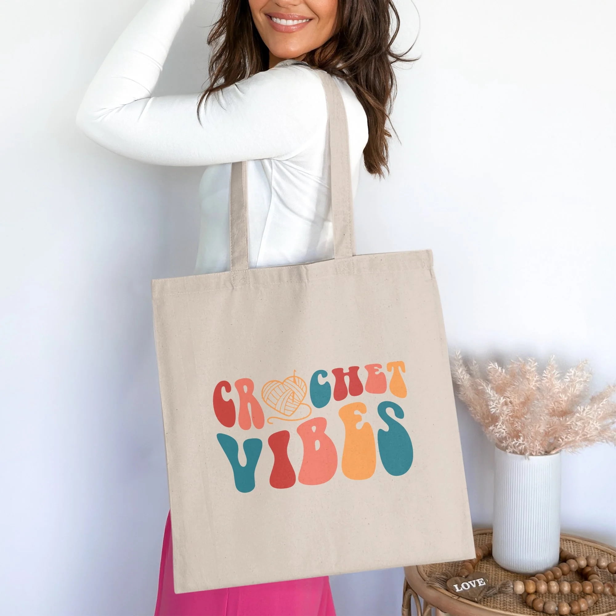 Crocheter Gift, Crocheting Yarn Tote Bag, Project Bag, Gift for Crocheter, Hobby Craft Bag