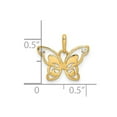 thumbnail image 2 of 25.7mm 10k Solid Yellow Gold Polished Cubic Zirconia Butterfly Angel Wings Pendant Necklace Pendant for Women, 2 of 2