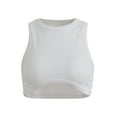 thumbnail image 1 of Qmyliery Women Summer Casual Tank Tops, Solid Color Round Neck Slim-Fit Sleeveless Crop Tops,S/M/L, 1 of 5
