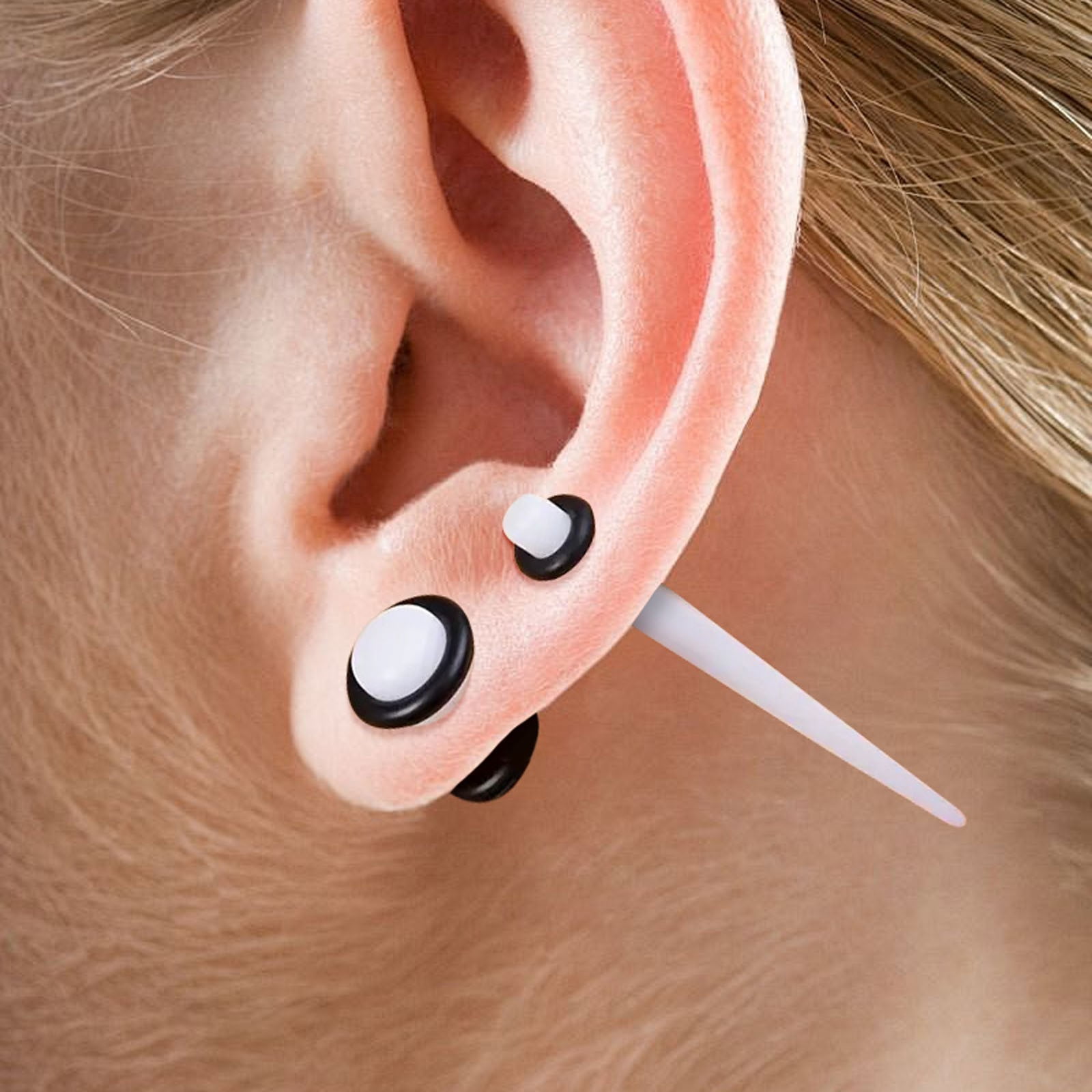 Clyhon Kit Complet 36 Pièces Pour Étirer Les Oreilles : Cônes Acrylique + Tunnels Silicone Souple – Parfait Pour Débutants Et Confirmés