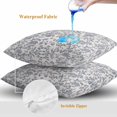 thumbnail image 4 of Farmhouse Blue Floral Throw Pillow Covers 20x20 Inch Set of 2, Vintage Botanical Leaves Burlap Waterproof Outdoor Pillow Covers, Decorative Cushion Pillowcases for Couch, Sofa, Bed, Garden, Patio, 4 of 9