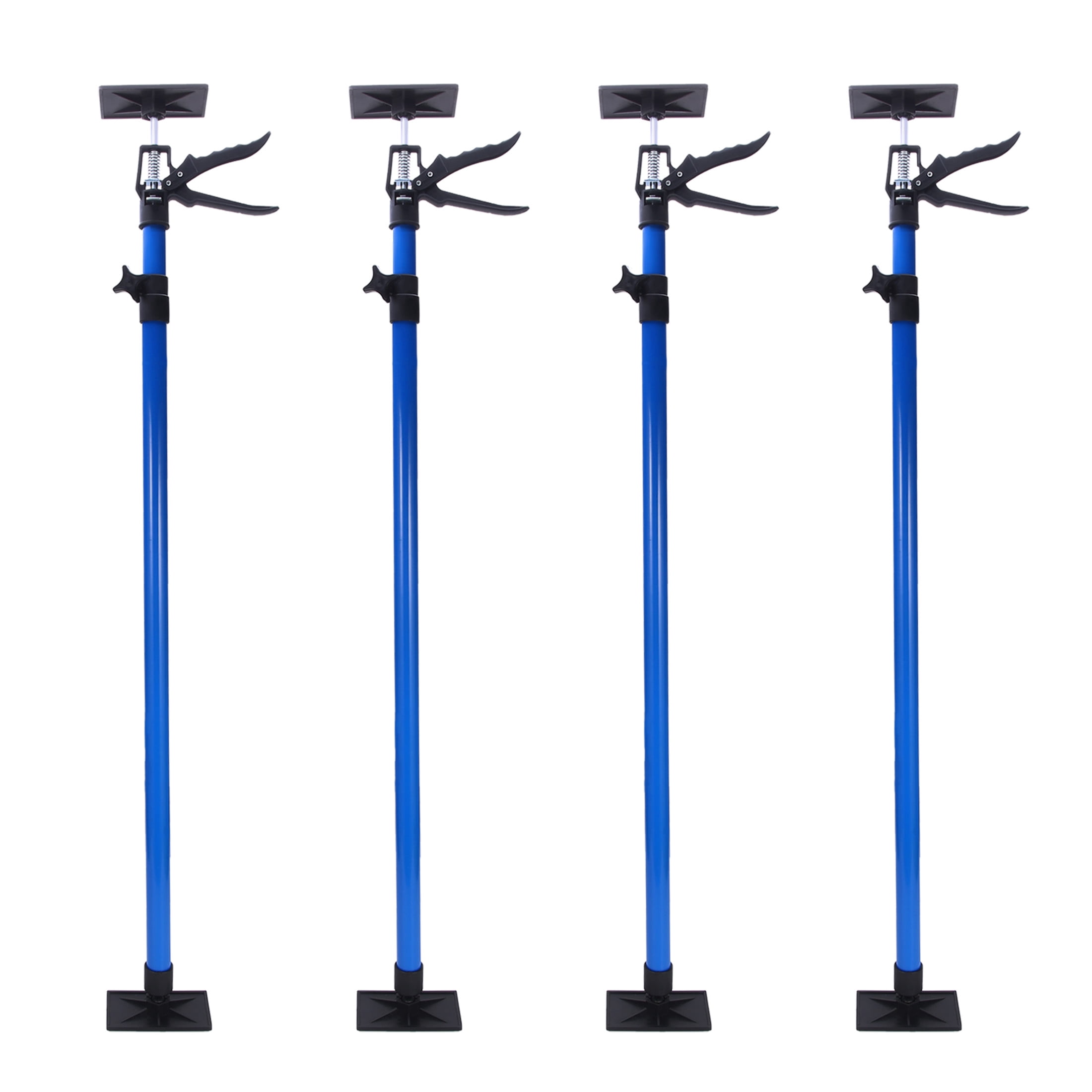 Noble House Outdoor 360° Rotating Adjustable Support Rod Set with Tilt Stand and Non-Slip Pads, Blue, Set of 4