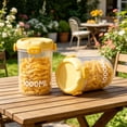 thumbnail image 5 of JHyouerji Clear Food Storage Jars,6 x 5 Inch Plastic Canisters with Sealed Lids,Stackable Reusable Organizer for Cereal Grains Dry Food, 5 of 5