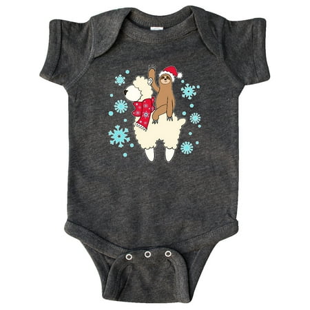 

Inktastic Christmas Cute Sloth and Llama Gift Baby Boy or Baby Girl Bodysuit