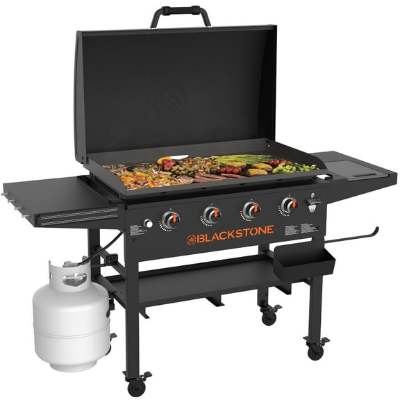 Blackstone Original 4-Burner 36” Propane Griddle with Hood and Omnivore Griddle Plate