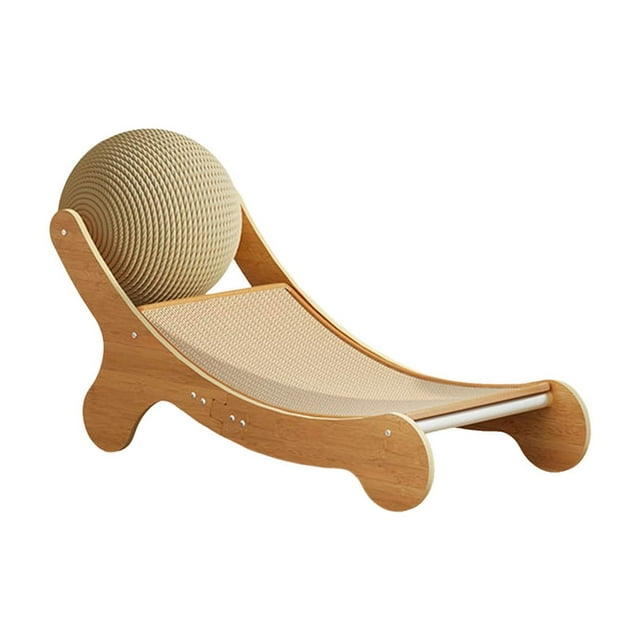 Cat Scratching Pad with Hammock Bed for Indoor Cats, Sisal Scratcher Board and Lounge Chair Combo, Solid Wood Cat Scratcher Lounger for Scratching Sleeping and Playing, Elevated Cat Furniture