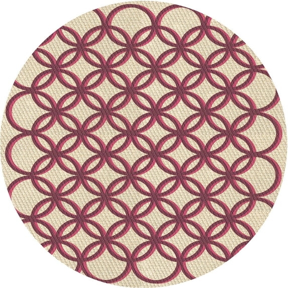 Ahgly Company Indoor Round Patterned Golden Blonde Gold Area Rugs, 7' Round