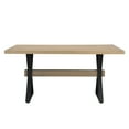 thumbnail image 7 of Christopher Knight Home 63” Industrial Dining Table, Metal Frame, X-Shaped Legs, Seats 6, Light Ash, 7 of 7
