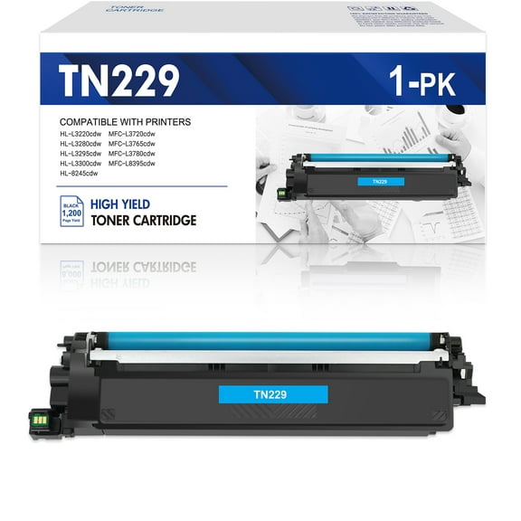 TN229 Toner Cartridge Compatible for Brother TN-229 TN229C for Brother HL-3280CDW HL-3220CDW MFC-L3780CDW MFC-L3720CDW Printer, Print up to 1200 Pages (Cyan, 1-Pack)