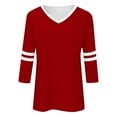 thumbnail image 4 of Tops for Women Trendy Girl Tee Shirts Women Athletic Long Sleeve Tops Ladies Long Sleeve Print Top Dress Blouse Active Ware U Neck Shirt plus Womens Tees Boy Work Womens Tech Tee Red 2XL, 4 of 4