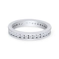 thumbnail image 3 of AFFY Round Shape Cubic Zirconia Full Eternity Band Ring In 14K White Gold Over Sterling Silver, Ring Size-4, 3 of 6
