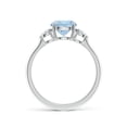 thumbnail image 2 of ANGARA Natural 1.12 ct Aquamarine and Diamond Three Stone Engagement Ring in 925 Sterling Silver for Women (Size-7mm) | March Birthstone, Anniversary, Jewelry Gift for Women | Natural Aquamarine Ring, 2 of 9