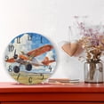 thumbnail image 6 of WOBOGO Orange Airplane Wall Clock 10in Silent Mechanism Battery Operated Retro Style for Living Room Bedroom and Kitchen Black Pointer, 6 of 10