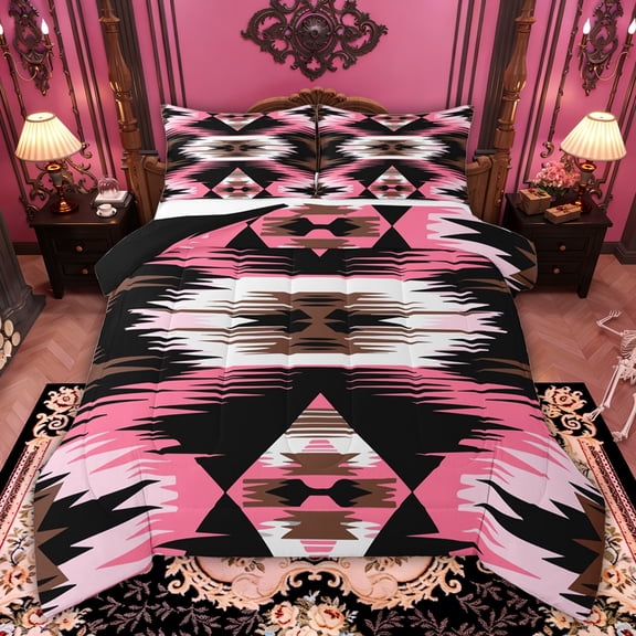 Castle Fairy Boys Girls Bohemian Aztec Twin Comforter Sets,Exotic Style Bedding Set