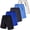 Black & Royal & Charcoal & White & Blue, variant on Men's 5-Pack Performance Training Shorts With Zipper Pockets (Sizes, S to 2XL)