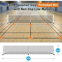 22FT Pickleball Net Set – Regulation Size with Carry Bag & Court Markers, Portable for Driveway, Backyard, Indoor & Outdoor