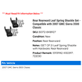 thumbnail image 2 of Rear Rearward Leaf Spring Shackle Set - Compatible with 2007 GMC Sierra 3500 Classic, 2 of 2