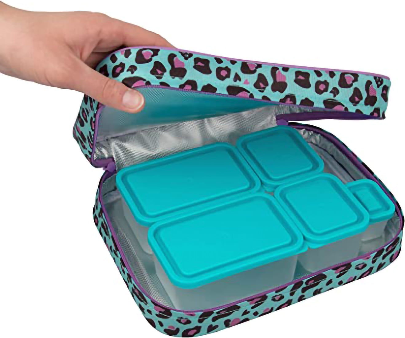 BOCARU Lunch Box for kids Bento Box style. Lonchera + toppers. Porciones  ideales para niños de 5 a 12. Set de 16 piezas, 4 tamaños y 1 división