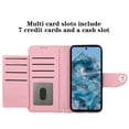 thumbnail image 3 of for Google Pixel 9a Wallet Case, Elegant Card Holder Cash Slot PU Leather Kickstand Wrist Strap Shockproof Protective Flip Women Girls Case Cover for Google Pixel 9a, Pink, 3 of 7