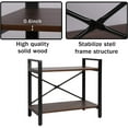 Aukfa 2Tier Frame Bookshelf, Small 2 Shelf Wood and Metal Bookcase