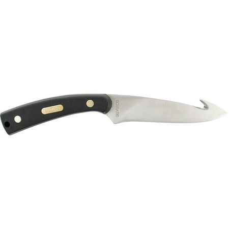 Old Timer Gut Hook Skinner, Stainless Steel Blade and Black Slab Handle