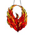 thumbnail image 1 of Ounissouiy Fénix de fuego, color pintado, adornos de ventana, luz colgante, fénix de fuego, decoración colgante resistente a caídas, adorno de fénix de Jardín y Patio Ounissouiy HA021559-00, 1 of 1