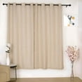 thumbnail image 6 of Efavormart Pack of 2 52"x84" Beige Faux Linen Curtains, Semi Sheer Curtain Panels with Chrome Grommet for Living Room Home Decor Window Privacy Linen Textured Drapes, 6 of 11