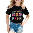thumbnail image 2 of YunPes First Day of School T Shirt for Girls Hello Pre-K Graphic Short Sleeve Tees Toddler & Big Kids Summer Casual Daily Wear 2-13 Years, 2 of 7