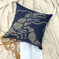 thumbnail image 5 of The HomeCentric Navy Blue Pillow Cover Beaded Lobster Sea Creatures Ocean Beach Theme Pillow Cover Throw Pillow Cover Pack of 2 14x14 inch (35x35 cm) Cotton Linen Floral - Lobster At The Shore, 5 of 10