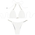 thumbnail image 4 of Youmylove Women Swimwear Sexy Chain Padded Bikini Set Beachwear Swimwear V-Neck Swimsuit With Removable Cups Holiday Beachwear, 4 of 6