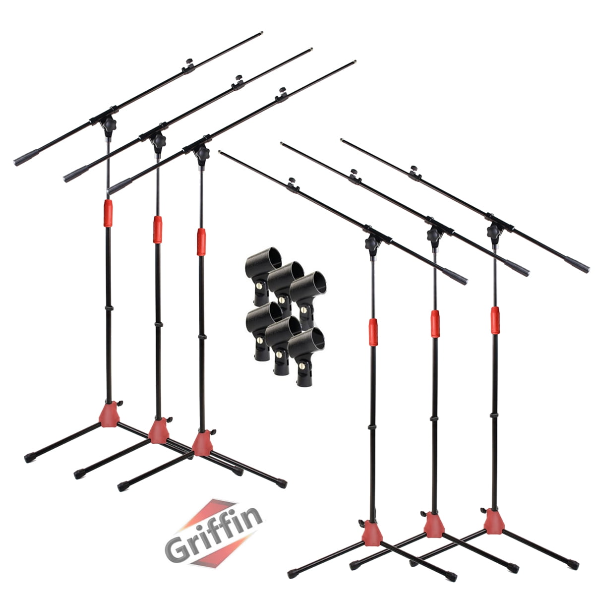Microphone Stand 6 PACK - Griffin Telescoping Boom Arm Mic Studio Stage Tripod