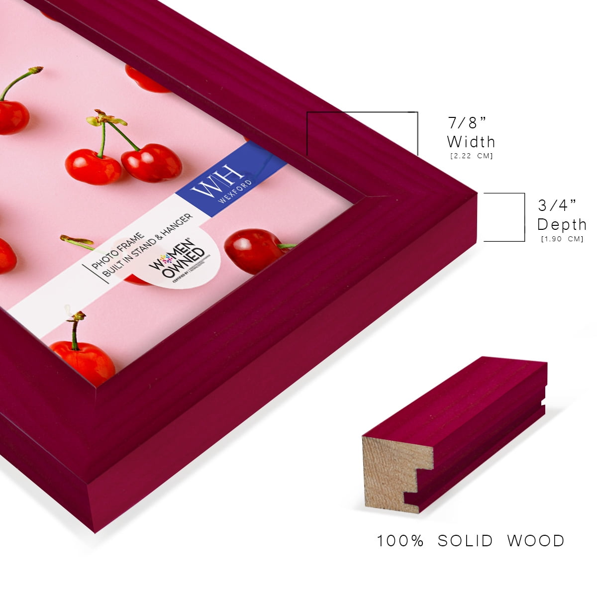 Woodgrain 3.5 in. x 5 in. Cherry Red Picture Frame Set (Set of 4)