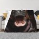 thumbnail image 1 of Balery Playful Baby Hippo Splash Manta de Franela con Dibujo, Lujo Ultra Suave y Cálido, Antipelusa y Resistente a las Arrugas para Cama, Sofá, Camping -40"x30", 1 of 6