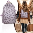 thumbnail image 2 of Cute Bow Pattern Backpack, Lightweight Daypack for Women, Fashion Rucksack, Multi-compartment Knapsack, Durable Versatile Daily Leisure Zippered Bag with Adjustable Straps, 2 of 5
